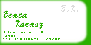 beata karasz business card